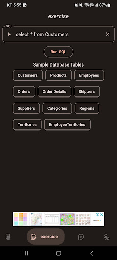 Android application SQL Master screenshort