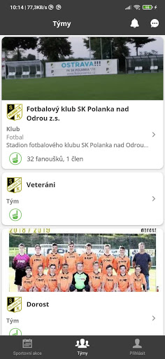 Android application FK SK Polanka nad Odrou screenshort