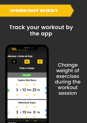 Android application Workout Sheet - Superset screenshort