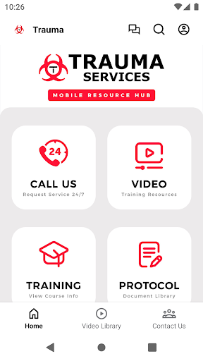 Android application Trauma Services screenshort