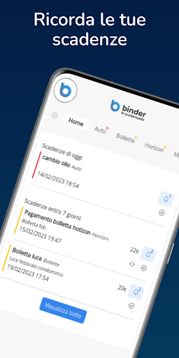 Android application Binder-scadenzario screenshort