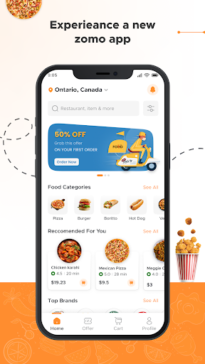 Android application Zomo - Flutter 3.x UI kit screenshort