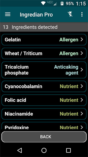 Ingredian Pro: Food Scanner Screen 2