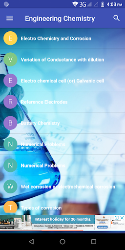 Android application Engineering Chemistry screenshort
