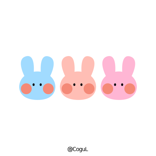 카카오톡 테마 - 토끼_레인보우 화이트 logo