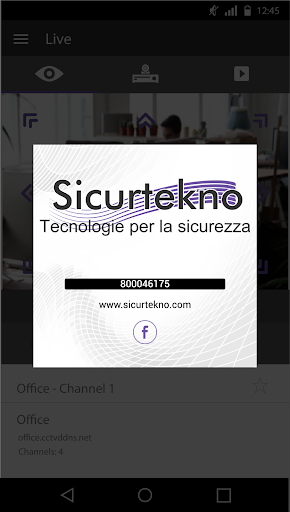 Android application Sicurtekno EasyView screenshort