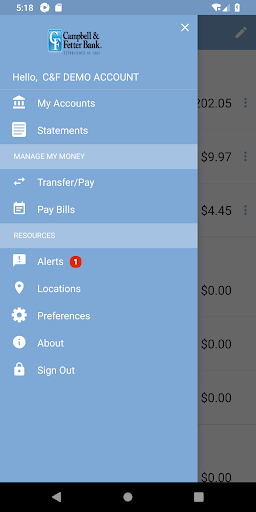 Campbell & Fetter Bank Mobile Screen 2