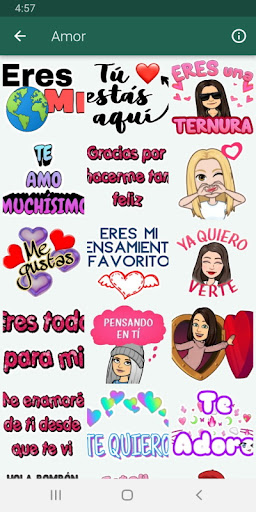 Android application Stickers para compartir screenshort