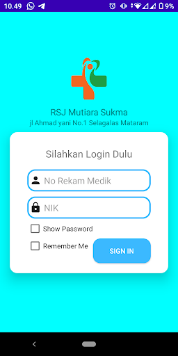 Android application Pendaftaran Online RSJMS screenshort