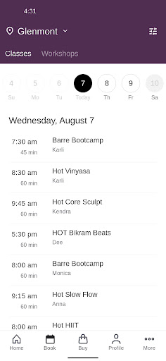 Screenshot of The Hot Yoga Spot