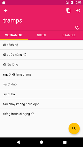 Vietnamese English Dictionary Screen 2