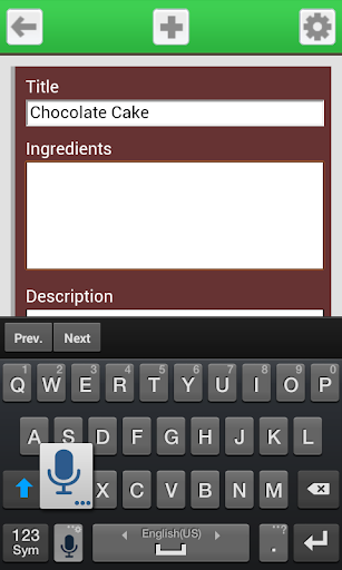 Screenshot of Recipes Organizer
