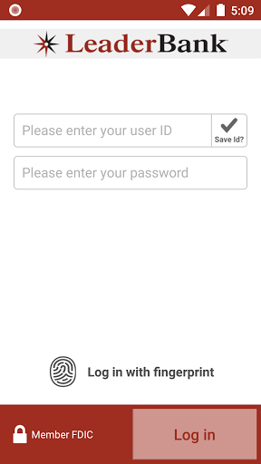 Leader Bank Business Banking Screen 2