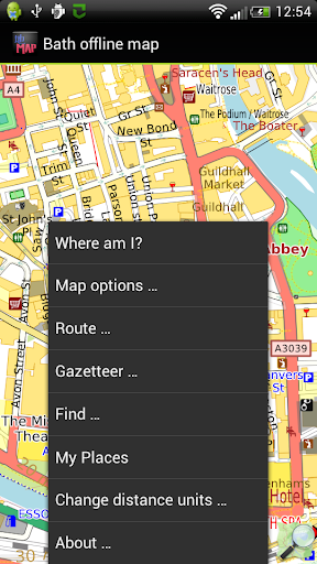 Bath offline map Screen 2