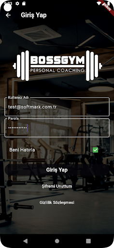 Android application BOSS GYM screenshort