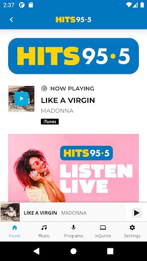 Android application Hits 95.5 screenshort