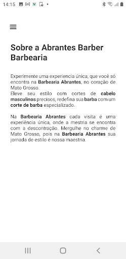 Android application Abrantes Barber screenshort