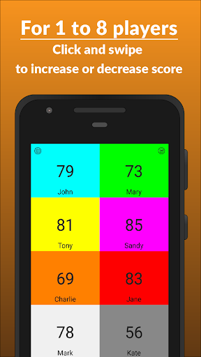 Android application Scoreboard for multiple player screenshort