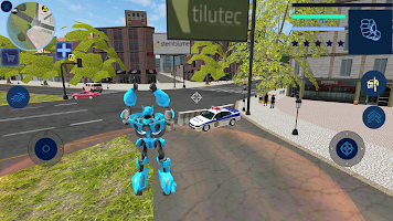 Blue Robot Car Transforme Futuristic Supercar Hero