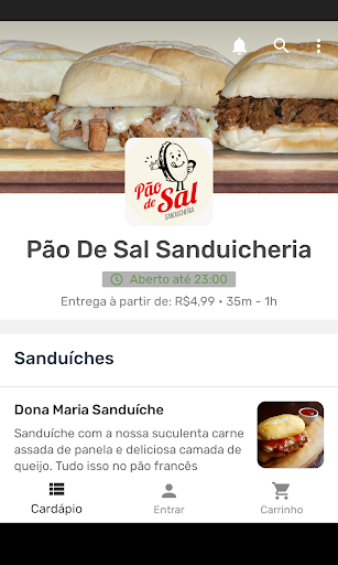Android application Pão De Sal Sanduicheria screenshort