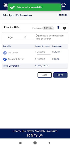 Android application Liberty Funeral and Risk Cover screenshort