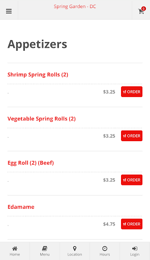Spring Garden - DC Ordering Screen 2