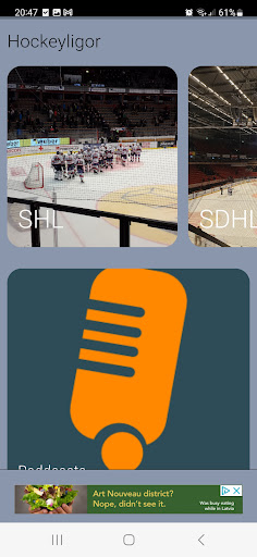 Android application Följ Svensk Hockey screenshort