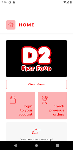 Android application D2 Fast Food screenshort