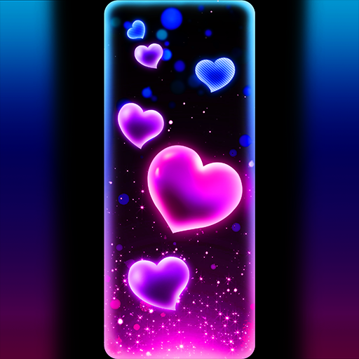 Wallpaper-Neon Lovely Hearts logo