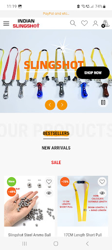 Android application Indian Slingshot Shopping App screenshort