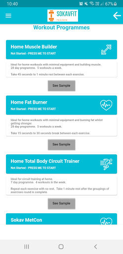 Sokavfit Trainer Screen 3