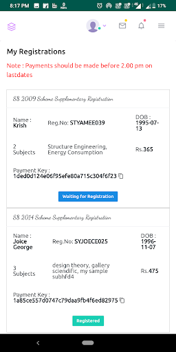 SupplyHelp for BTECH Calicut U Screen 3