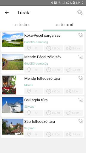 Android application Tápió Natúrpark screenshort