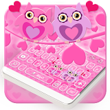 Pink Love Owl Keyboard icon