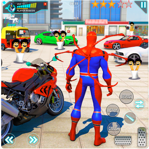 Spider Flying Rope Hero Skibid