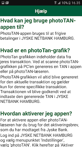 Jyske Bank Hamburg PhotoTAN Screen 2