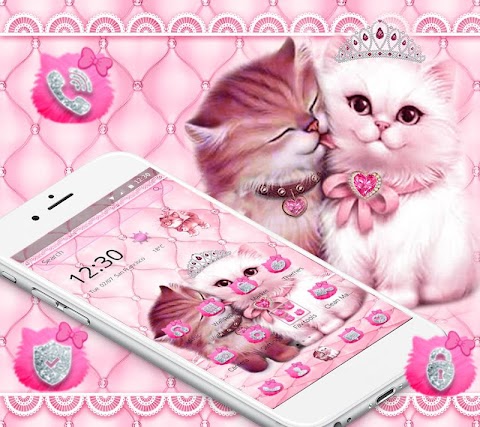 かわいいかわいいピンクの猫のテーマのおすすめ画像2