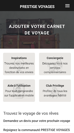 Android application Prestige Voyages - Carnet screenshort