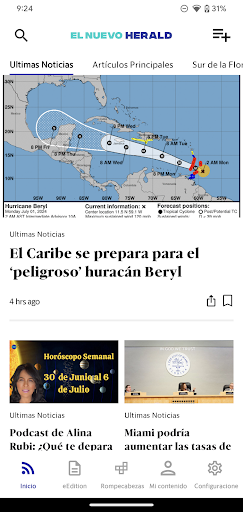 Android application el Nuevo Herald screenshort
