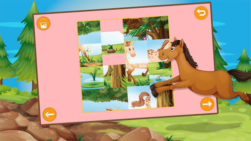 Kids Horses Slide Puzzle Free