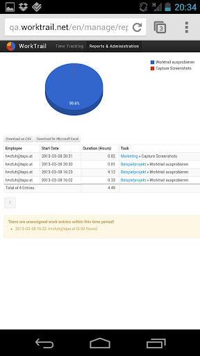 WorkTrail - Time Tracking Screen 3