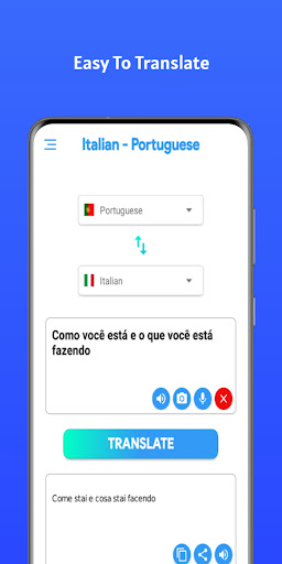 Italian-Portuguese Translator Screen 3