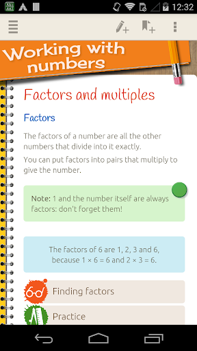 Android application Key Stage 2 Maths screenshort