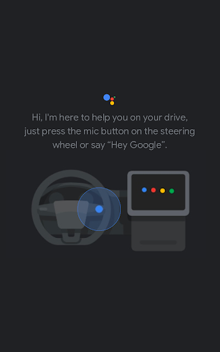 Android application Google Assistant - in the car screenshort
