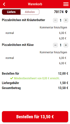 Super Pizza Service Screen 2