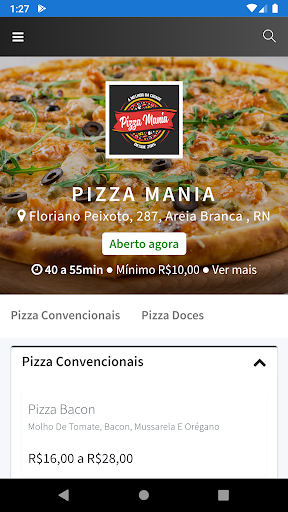 Android application Pizza Mania screenshort