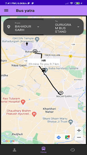 Android application Bus Yatra: DTC Bus Route,Track screenshort