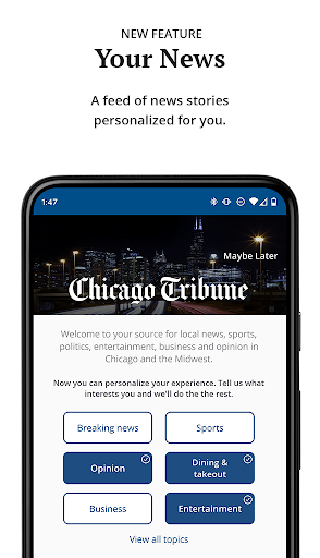Android application Chicago Tribune screenshort