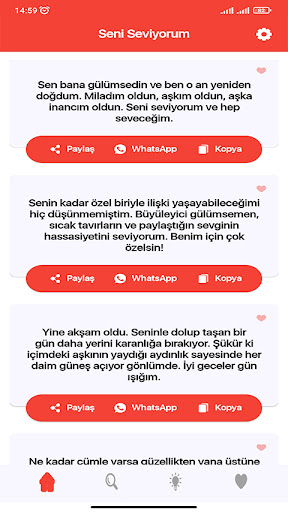 Android application seni seviyorum sms 2024 screenshort
