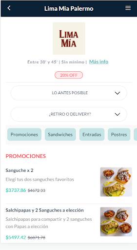 Android application Lima Mía screenshort